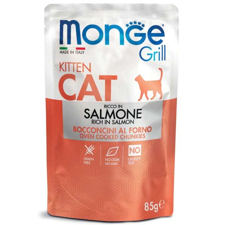 Monge Grill Cat Kitten Bocconcini In Jelly Salmone 85 Gr.