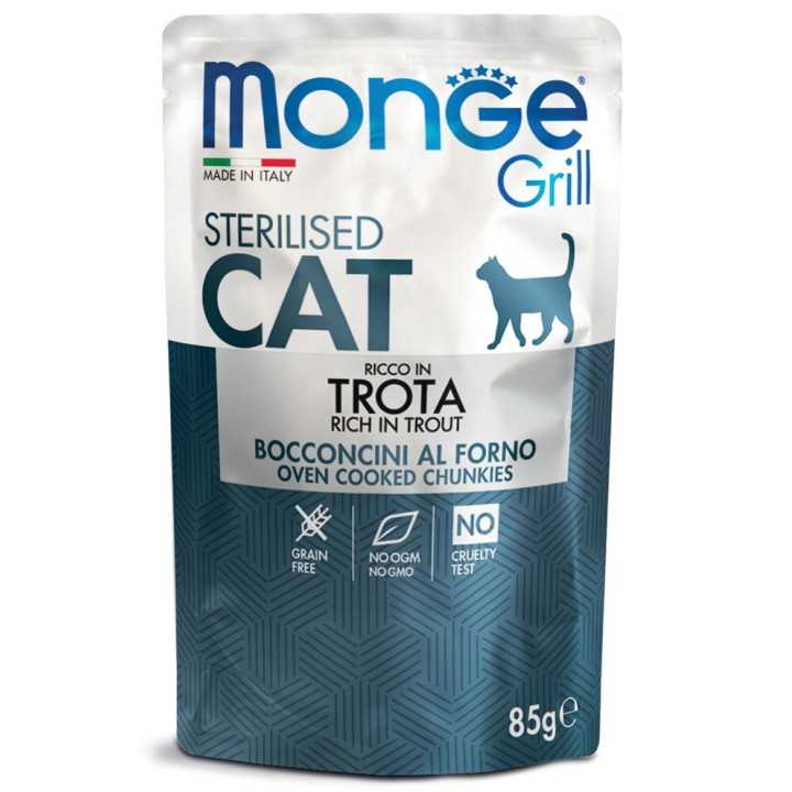 Monge Grill Cat Sterilized Bocconcini In Jelly Trota 85 Gr.