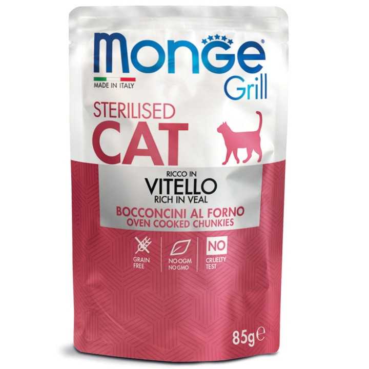 Monge Grill Cat Sterilized Bocconcini In Jelly Vitello 85 Gr.