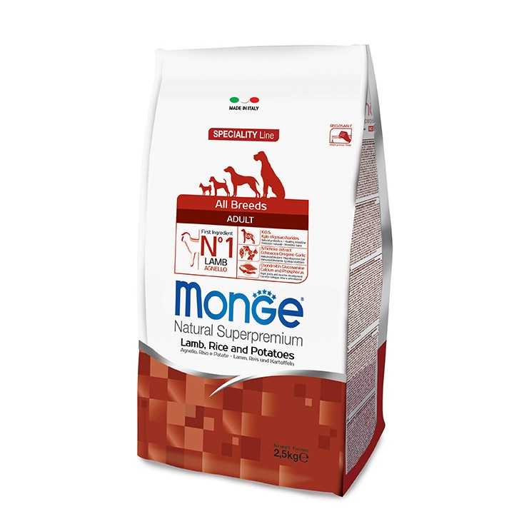 Monge Speciality Line Adult All Breeds Agnello Riso & Patate 2,5 Kg.