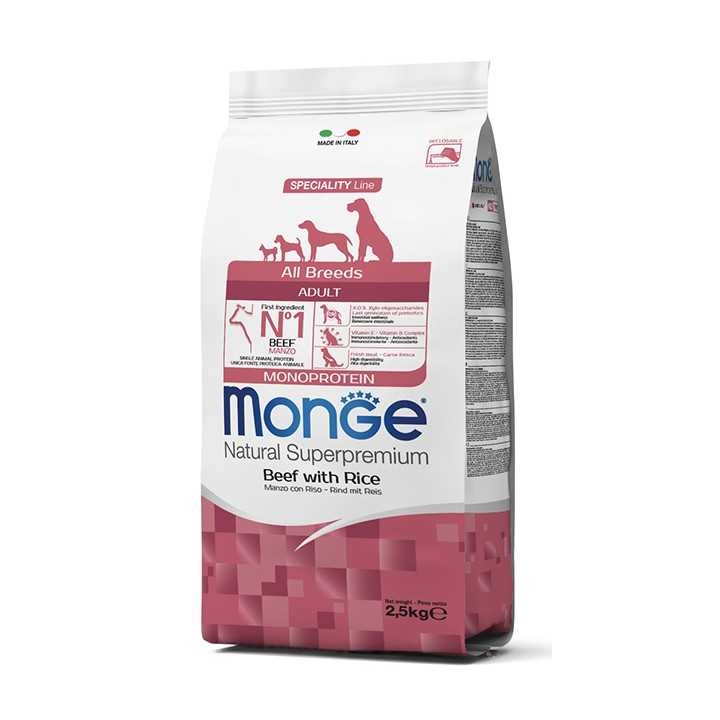 Monge Speciality Line Adult All Breeds Manzo & Riso 2,5 Kg.