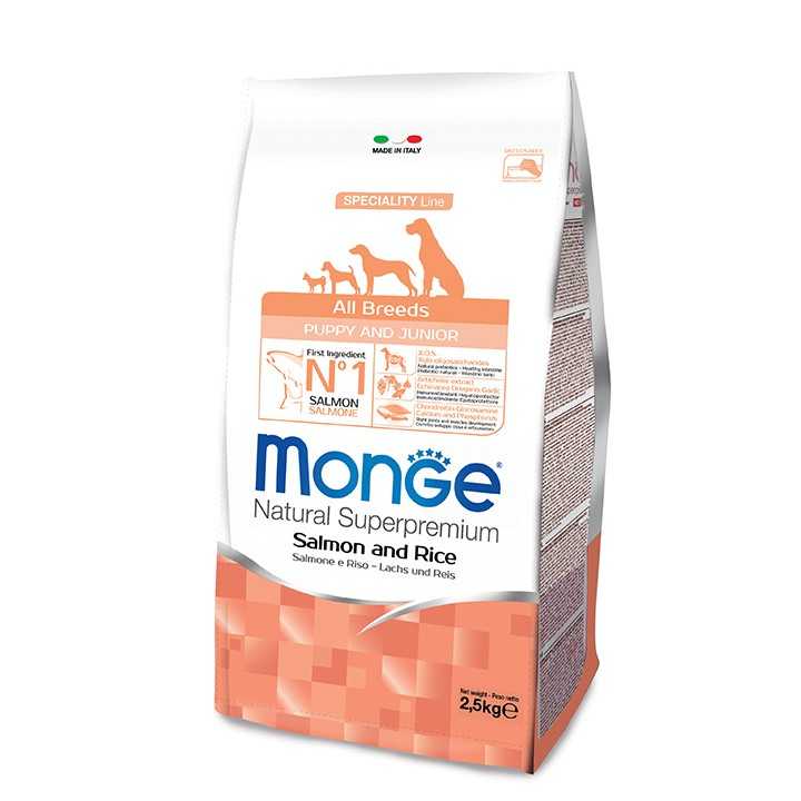 Monge Speciality Line Puppy & Junior All Breeds Salmone & Riso 2,5 Kg.
