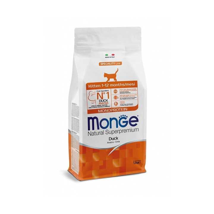 Monge Superpremium Cat Kitten Monoprotein Anatra 1,5 Kg.