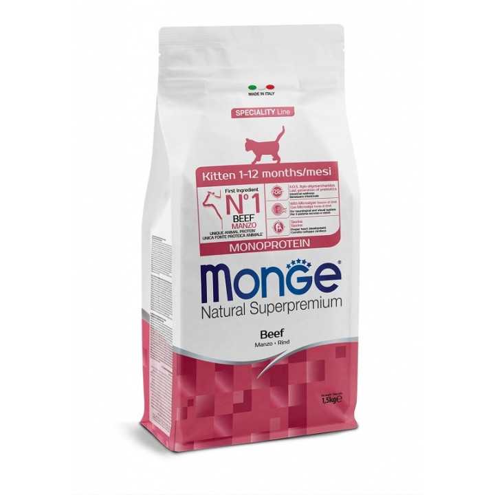 Monge Superpremium Cat Kitten Monoprotein Manzo 1,5 Kg.
