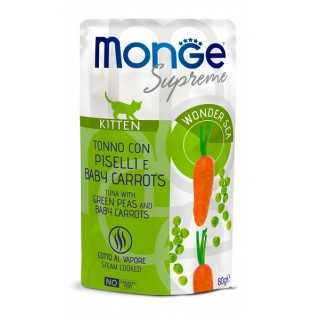 Monge Supreme Buste Kitten Tonno, Piselli & Baby Carrots 80 Gr.