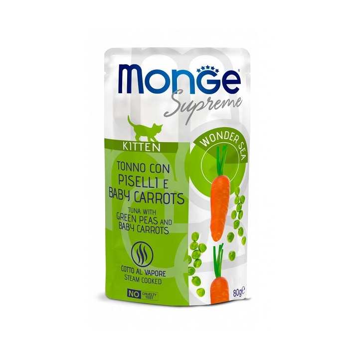Monge Supreme Buste Kitten Tonno, Piselli & Baby Carrots 80 Gr.