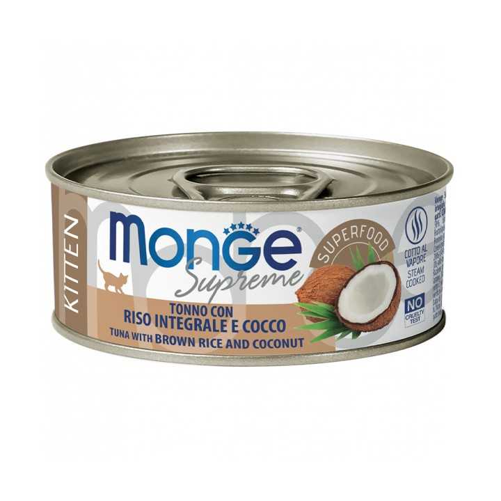 Monge Supreme Kitten Tonno, Riso Integrale & Cocco 80 Gr.