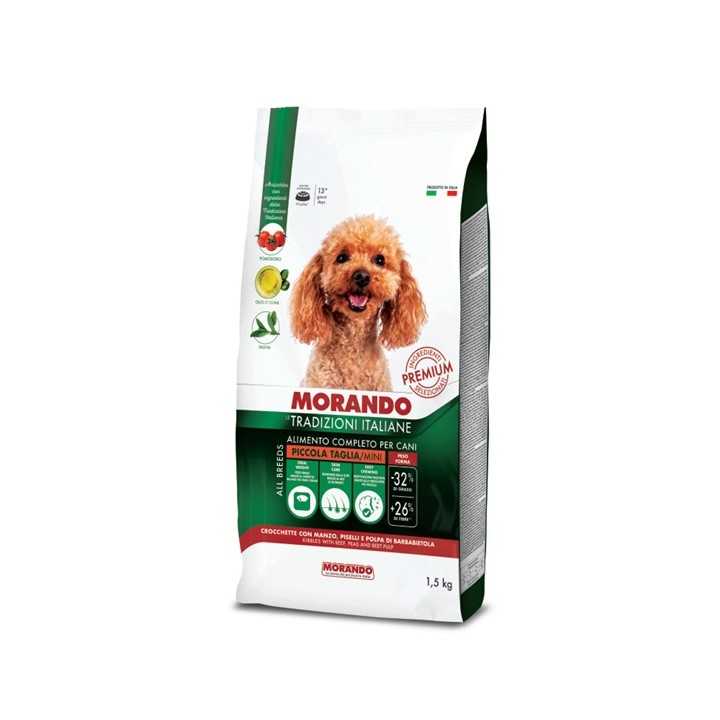 Morando Tradizioni Italiane Adult Mini Manzo, Piselli & Barbabietole 1,5 Kg.