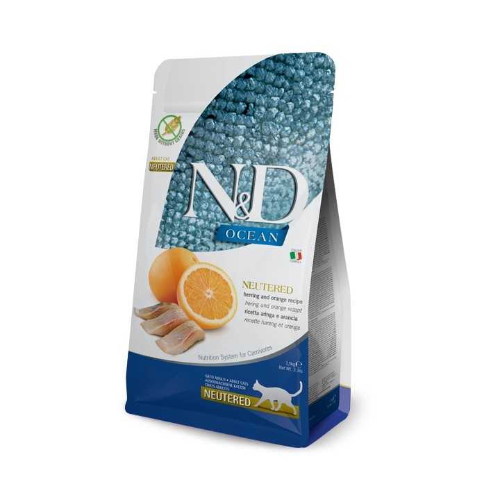 N&D Cat Ocean Neutered Aringa & Arancia 1,5 Kg.
