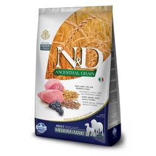 N&D Dog Ancestral Grain Adult Medium/Maxi Agnello & Mirtillo 12 Kg.