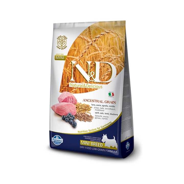 N&D Dog Ancestral Grain Adult Mini Agnello & Mirtillo 2,5 Kg.