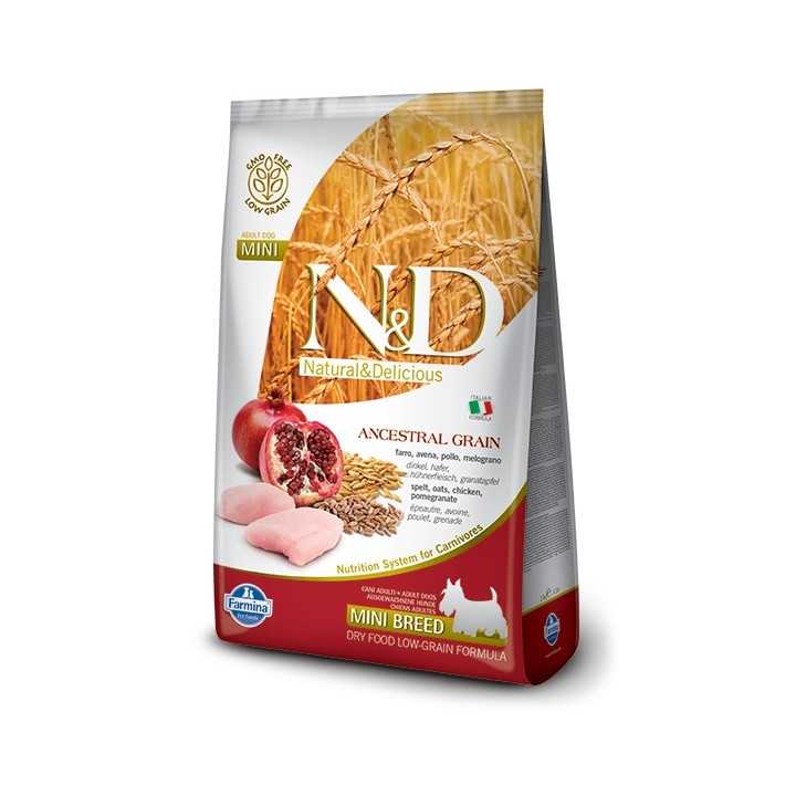N&D Dog Ancestral Grain Adult Mini Pollo & Melograno 2,5 Kg.