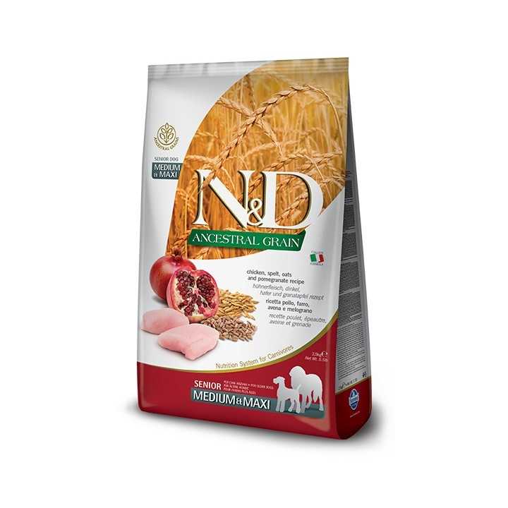 N&D Dog Ancestral Grain Adult Senior Medium/Maxi Pollo & Melograno 12 Kg.