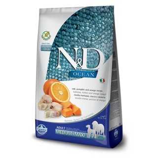 N&D Dog Ocean Adult Medium/Maxi Merluzzo, Zucca & Arancia 2,5 Kg.