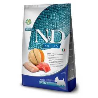 N&D Dog Ocean Adult Mini Salmone, Merluzzo & Melone 2,5 Kg.