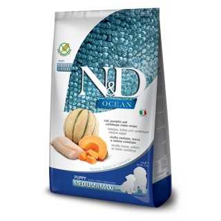 N&D Dog Ocean Puppy Medium/Maxi Merluzzo, Zucca & Melone 2,5 Kg.