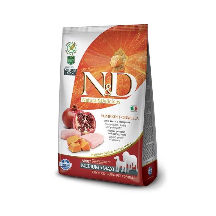 N&D Dog Pumpkin Adult Medium/Maxi Pollo Zucca & Melograno 2,5 Kg.