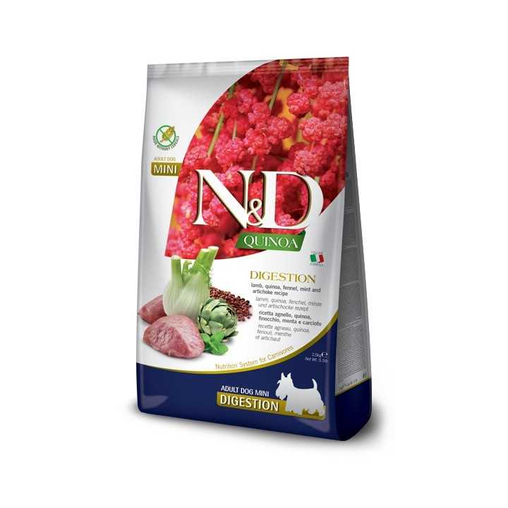 N&D Dog Quinoa Digestion Adult Mini Agnello Quinoa & Finocchio 2,5 Kg.