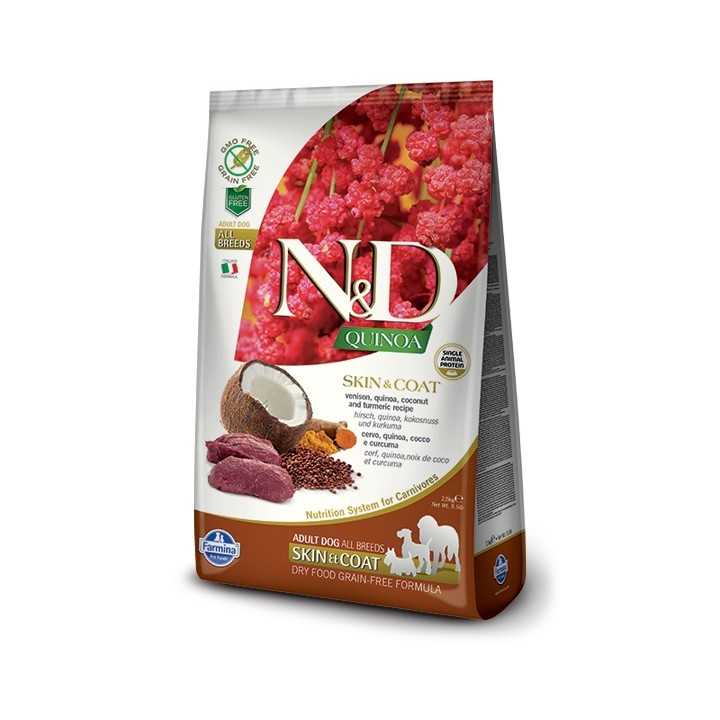 N&D Dog Quinoa Skin & Coat Adult Cervo Quinoa & Cocco 2,5 Kg.