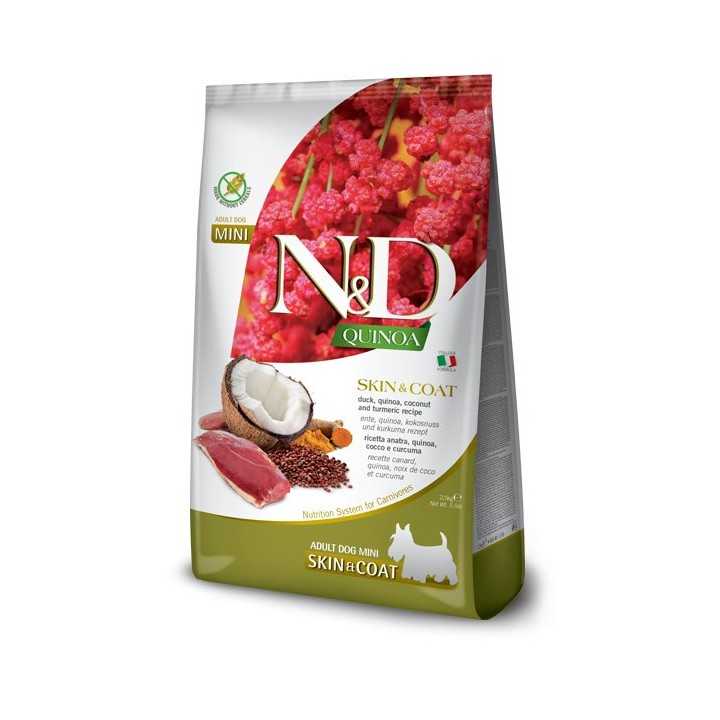 N&D Dog Quinoa Skin & Coat Adult Mini Anatra Quinoa & Curcuma 2,5 Kg.