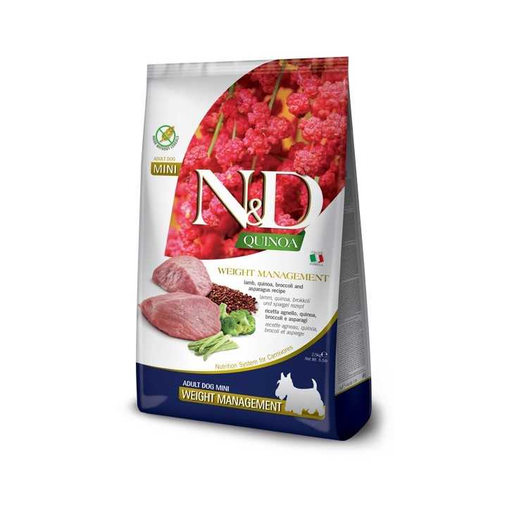 N&D Dog Quinoa Weight Management Adult Mini Agnello Quinoa & Broccoli 7 Kg.