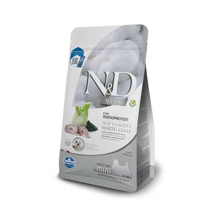 N&D Dog White Adult Mini Spigola, Spirulina & Finocchio 5 Kg.