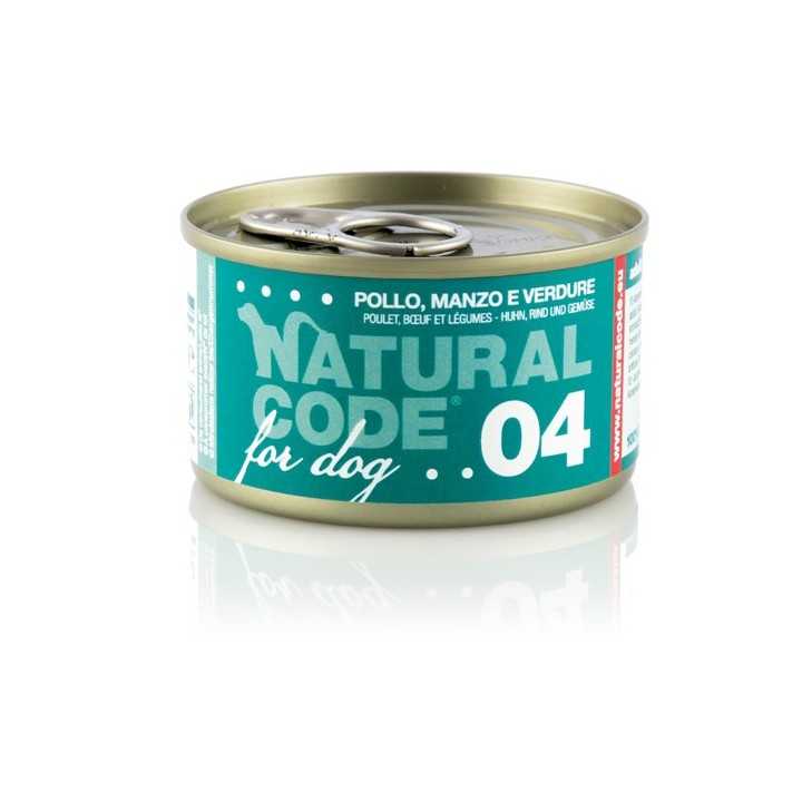 Natural Code Dog 04 Pollo, Manzo & Verdure 90 Gr.