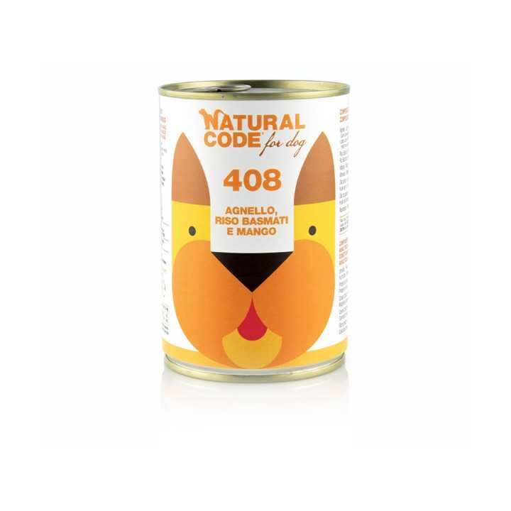 Natural Code Dog 408 Agnello, Riso Basmati & Mango 400 Gr.