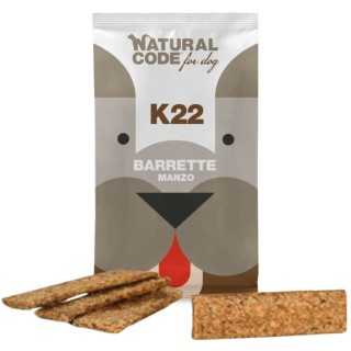 Natural Code Snack Dog Superfood K22 Barrette Manzo 4 X 25 Gr.