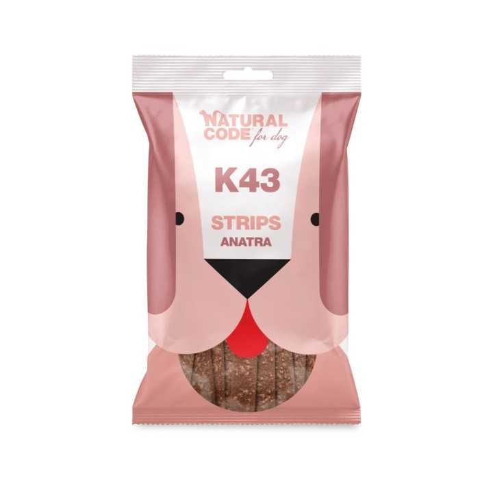 Natural Code Snack Dog Superfood K43 Strips Anatra 180 Gr.