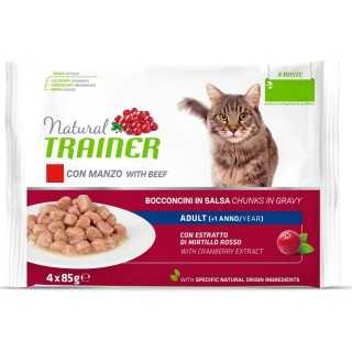 Natural Trainer Cat Adult Manzo Multipack 4 X 85 Gr.