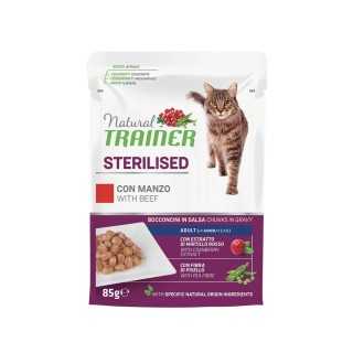 Natural Trainer Cat Adult Sterilised Manzo 85 Gr.