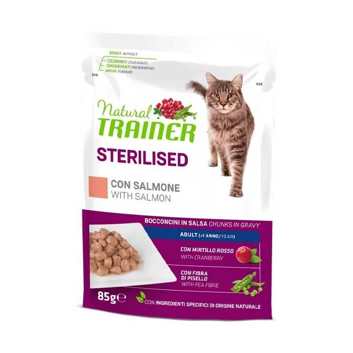 Natural Trainer Cat Adult Sterilised Salmone 85 Gr.