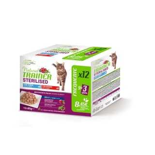Natural Trainer Cat Adult Sterilised Tonno/Manzo Multipack 12 X 85 Gr.