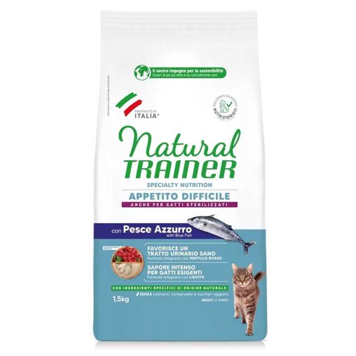 Natural Trainer Cat Appetito Difficile Pesce Azzurro 1,5 Kg.