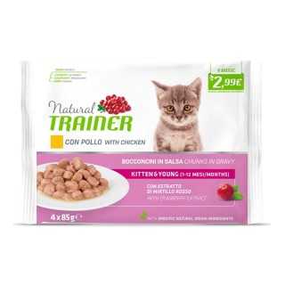 Natural Trainer Cat Kitten & Young Pollo Fresco Salsa Multipack 4 X 85 Gr.