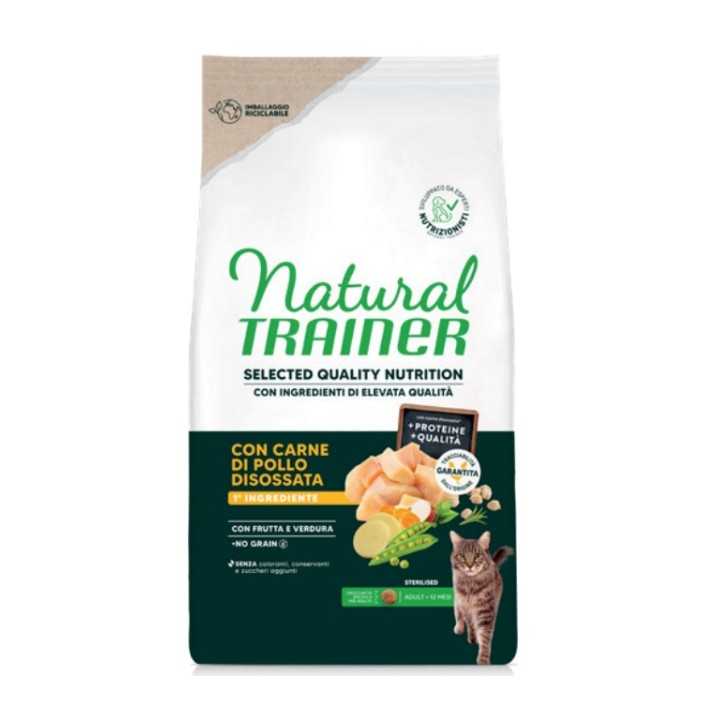 Natural Trainer Cat Selected Quality Nutrition Adult Sterilised Pollo 300 Gr.