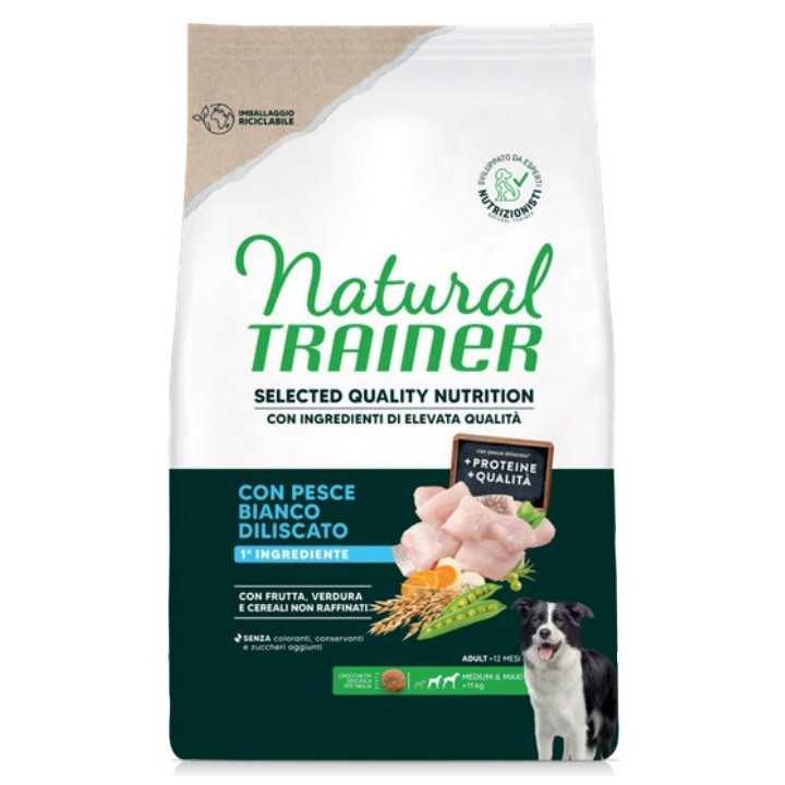 Natural Trainer Dog Selected Quality Nutrition Adult Medium/Maxi Pesce Bianco 2,5 Kg.
