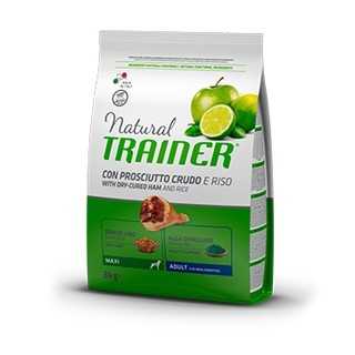 Natural Trainer Maxi Adult Prosciutto Crudo & Riso 12 Kg.