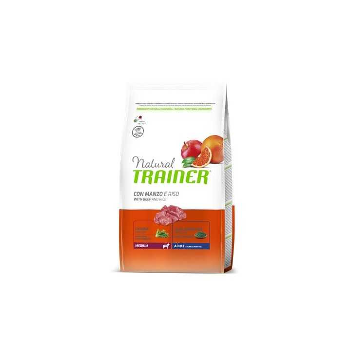 Natural Trainer Medium Adult Manzo & Riso 12 Kg.