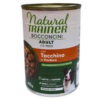 Natural Trainer Medium/Maxi Adult Bocconcini Tacchino & Verdure 415 Gr.