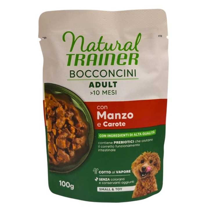 Natural Trainer Small & Toy Adult Bocconcini Manzo & Carote 100 Gr.