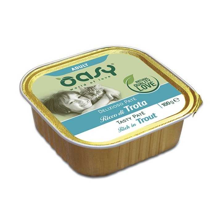 Oasy Cat Adult Delizioso Pate' Ricco Di Trota 100 Gr.