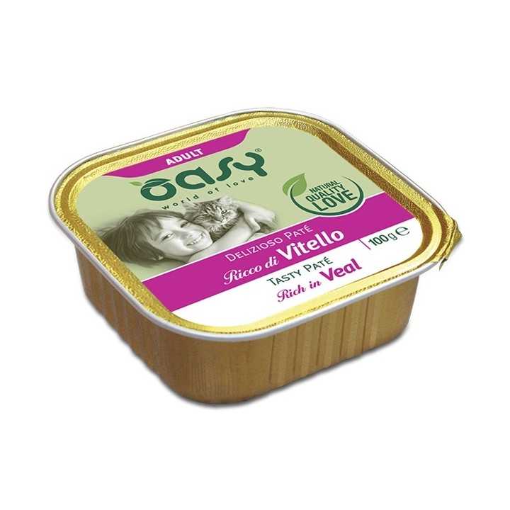 Oasy Cat Adult Delizioso Pate' Ricco Di Vitello 100 Gr.