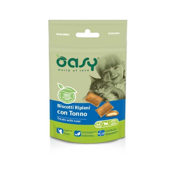 Oasy Cat Biscotti Ripieni Con Tonno 60 Gr.