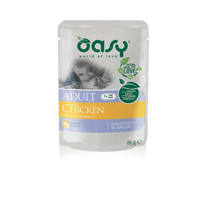 Oasy Cat Bocconcini In Salsa Adult Pollo 85 Gr.