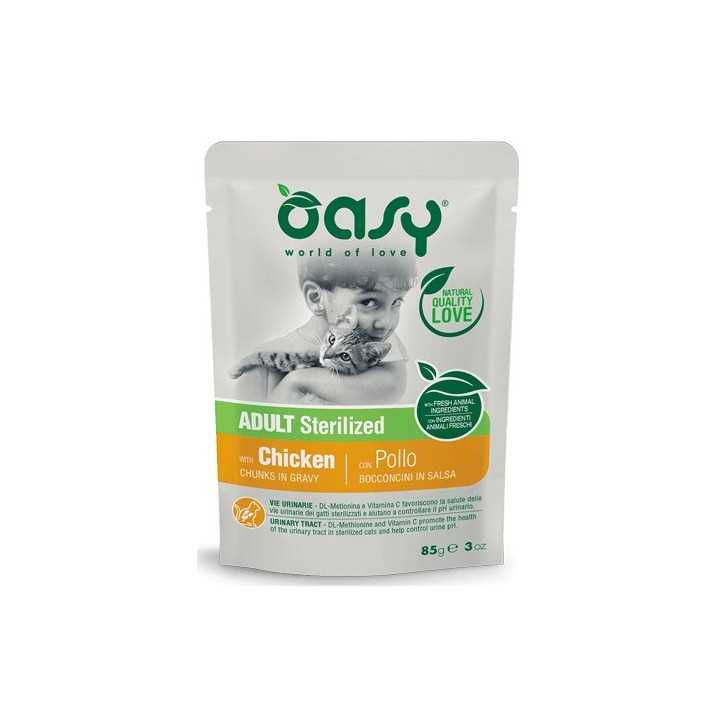 Oasy Cat Bocconcini In Salsa Adult Sterilized Pollo 85 Gr.