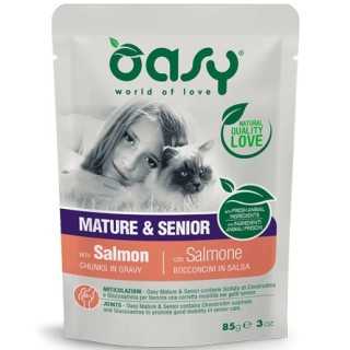 Oasy Cat Bocconcini In Salsa Mature & Senior Salmone 85 Gr.