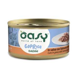 Oasy Cat Caprice Dadini In Salsa Con Salmone & Pollo 85 Gr.