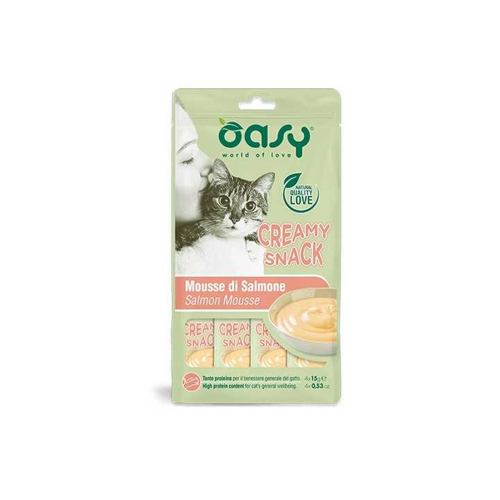 Oasy Cat Creamy Snack Mousse Di Salmone 4 X 15 Gr.